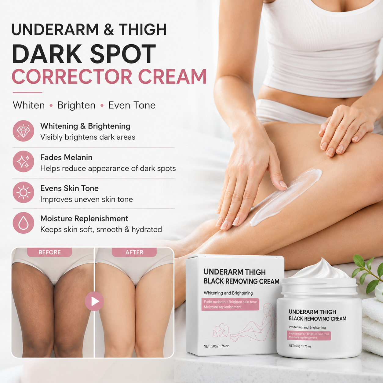 Private Area Brightening Cream – Underarm, Bikini & Inner Thigh Care