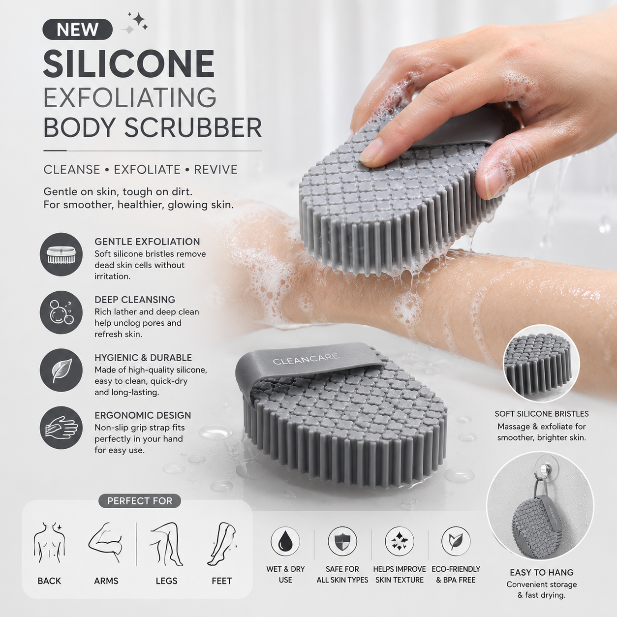Magic Bath Sponge – Gentle Exfoliating Body Scrubber for Smooth, Clean Skin