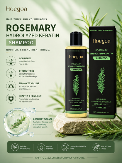 Rosemary Shampoo for Thicker, Fuller Hair – Strengthens, Repairs & Controls Excess Oil