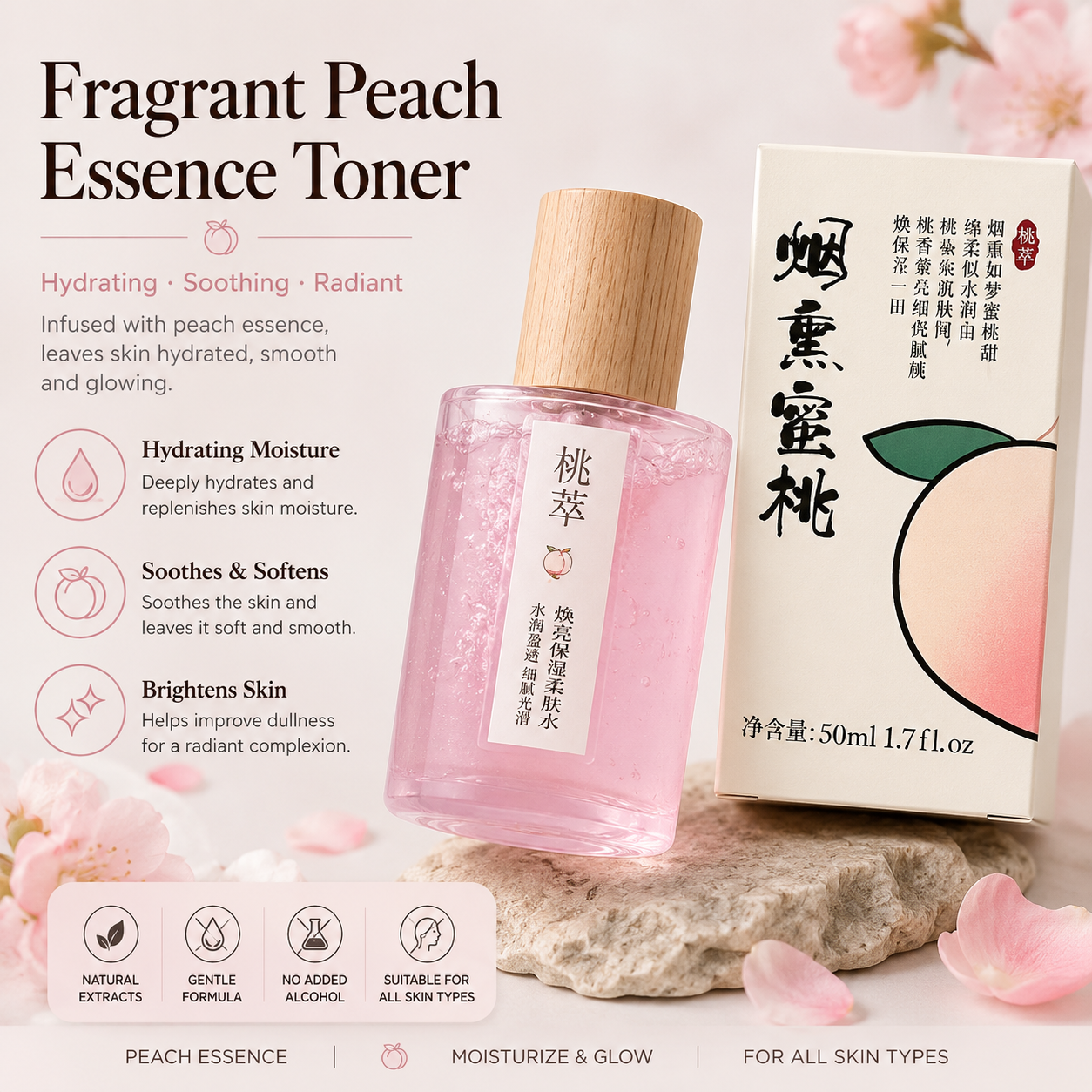 Fresh Peach & Watermelon Fragrance – Lightweight Eau de Toilette for Women