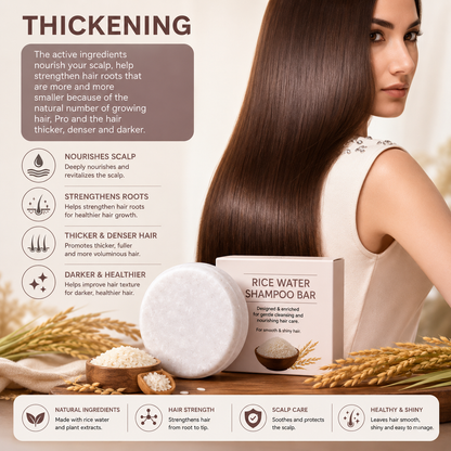 Organic Rice Water Shampoo Bar – Nourishing & Conditioning Hair Soap with Rice Protein
