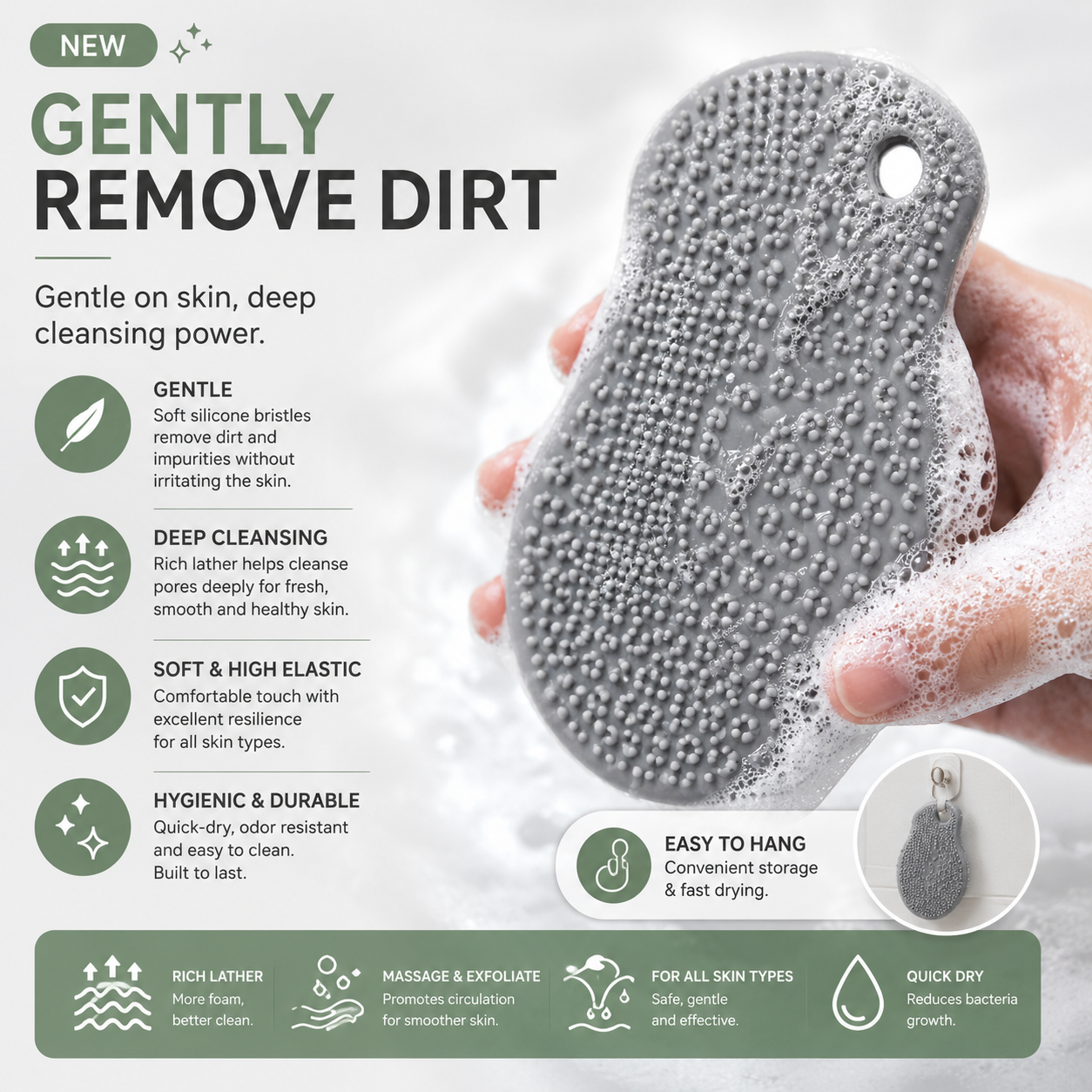 Magic Bath Sponge – Gentle Exfoliating Body Scrubber for Smooth, Clean Skin