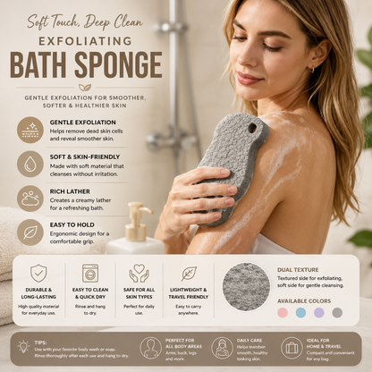 Magic Bath Sponge – Gentle Exfoliating Body Scrubber for Smooth, Clean Skin