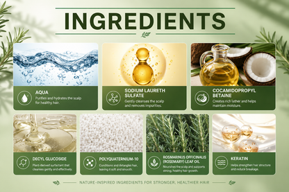 Rosemary Shampoo for Thicker, Fuller Hair – Strengthens, Repairs & Controls Excess Oil