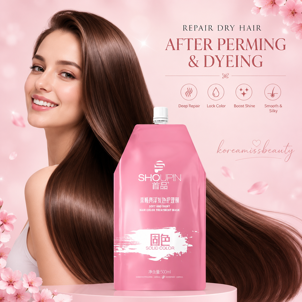 Keratin Hair Repair Mask – 5-Second Deep Conditioning Treatment for Damaged, Dry & Frizzy Hair with Color Protection | 30ml / 500ml