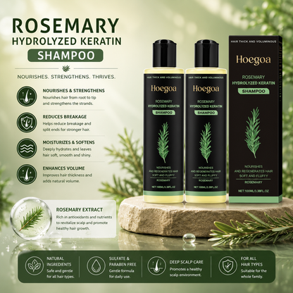 Rosemary Shampoo for Thicker, Fuller Hair – Strengthens, Repairs & Controls Excess Oil