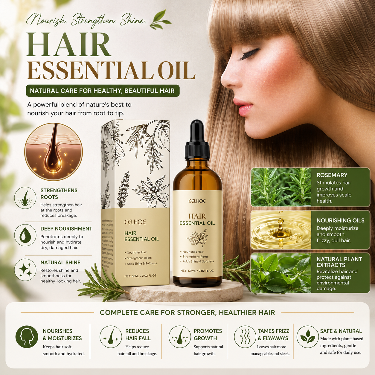 Rosemary & Lavender Hair Oil – Deep Nourishment for Soft, Smooth & Healthy Hair