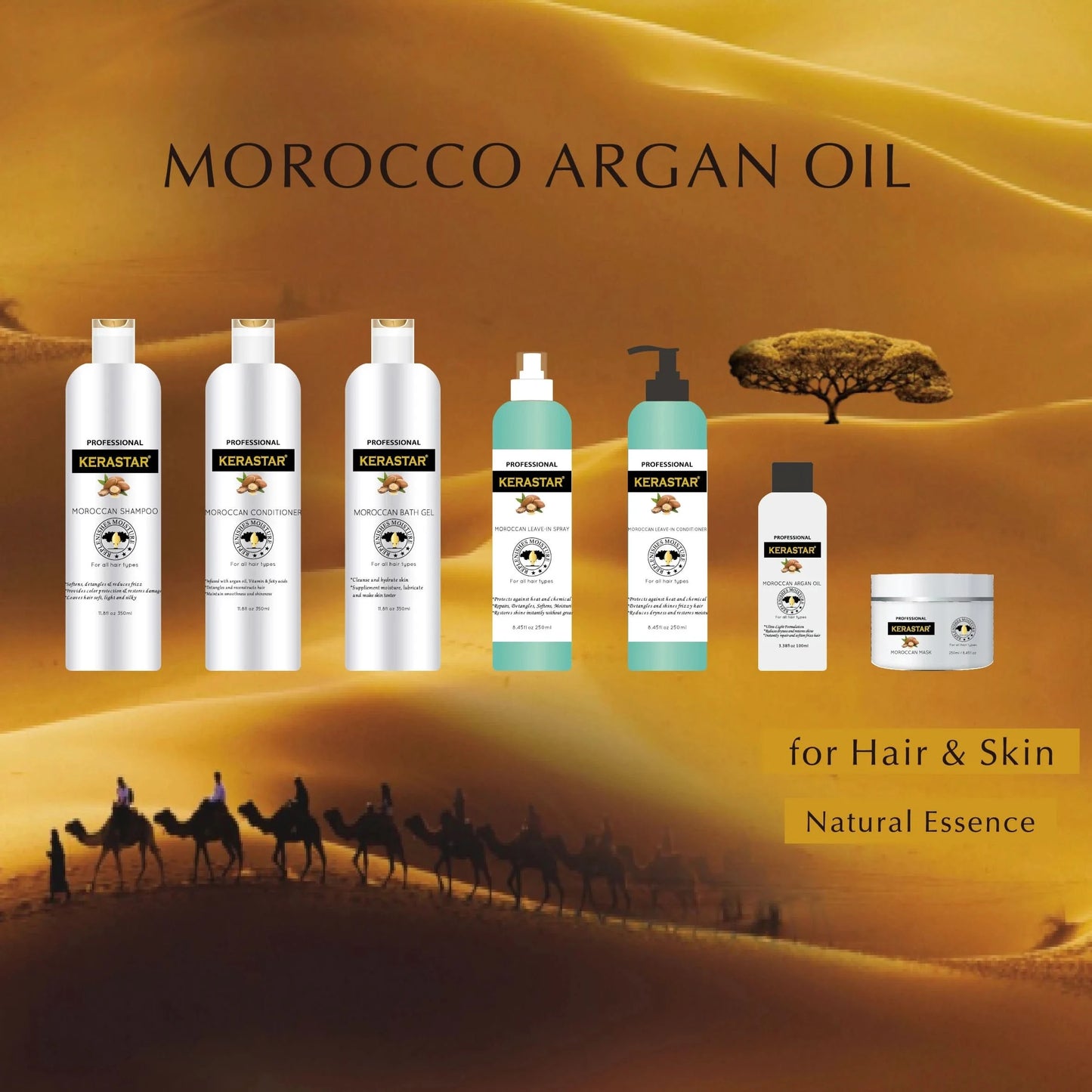 Wholesale Morocco Argan Oil Herbal Private Label Cold-Pressed Cosmetic Hair Skin Care Nourishing Refreshing Repairing Leave-In