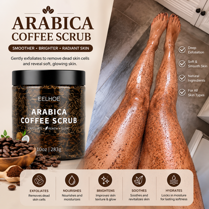 Natural Arabica Coffee Scrub – Exfoliating Body Polish with Dead Sea Salt